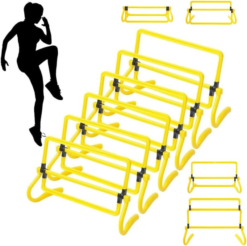 Japard 6 Pcs Agility Hurdles Speed Training Equipment, 4 Height Adjustable Setting, Soccer Training Equipment for Youth Adults - Image 1
